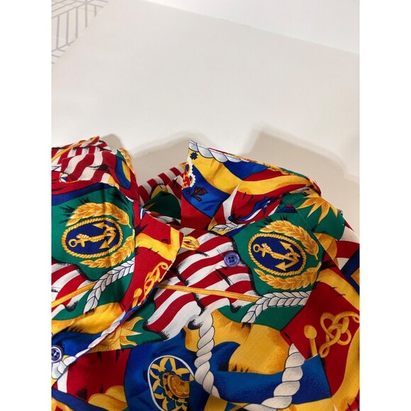 Vintage Pendleton TALL Womens 12 Large Captain Nautical Flag Button Up Shirt i - Picture 6 of 9